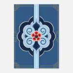 Ornaments blue Art Print Carta Premium