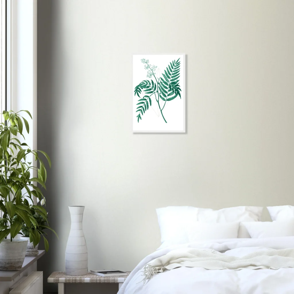 Floralies green R2 Art Print Framed