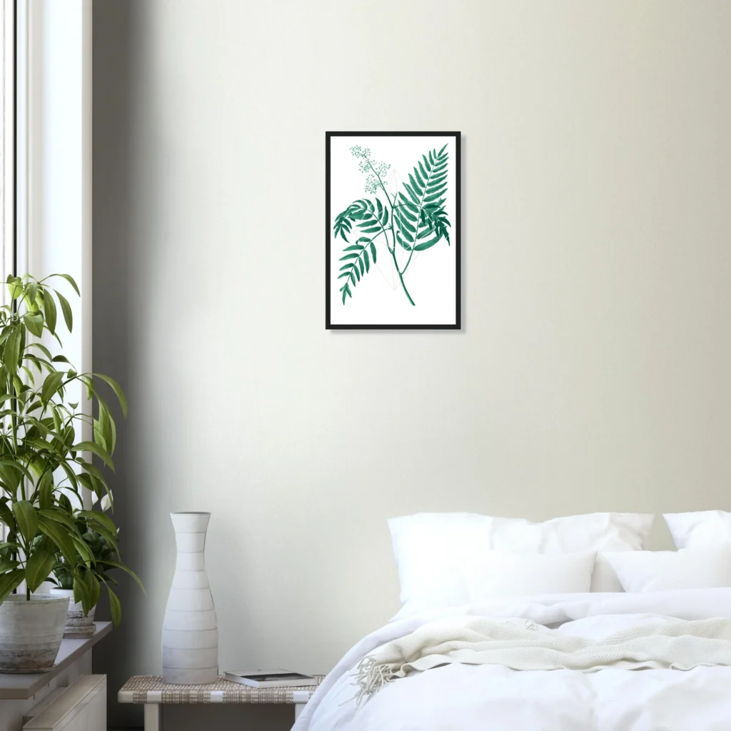 Floralies green R2 Art Print Framed