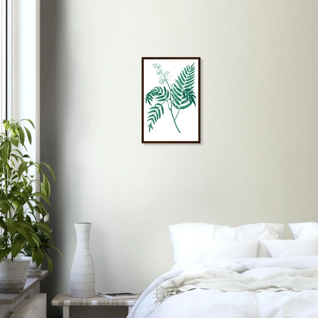 Floralies green R2 Art Print Framed