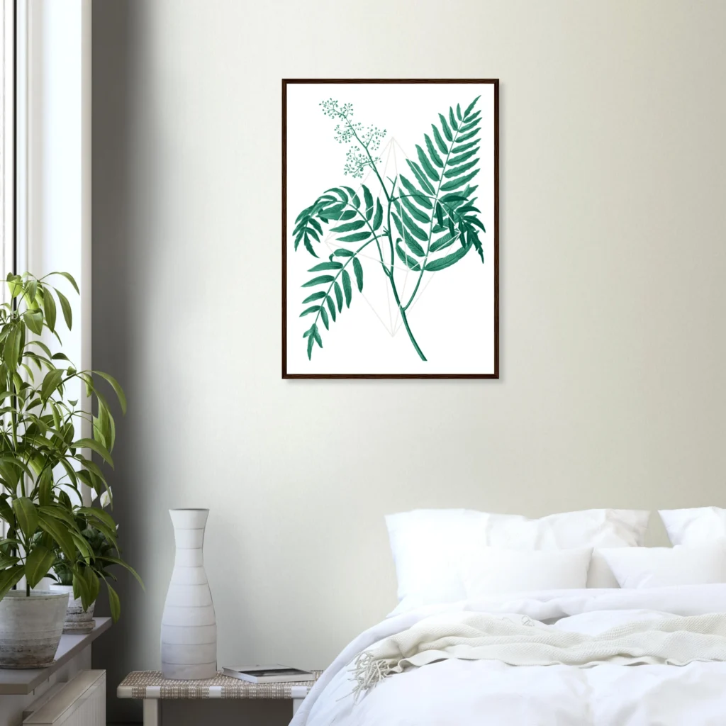 Floralies green R2 Art Print Framed
