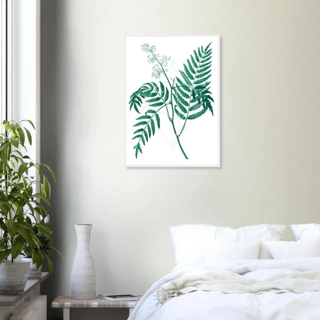 Floralies green R2 Art Print Framed