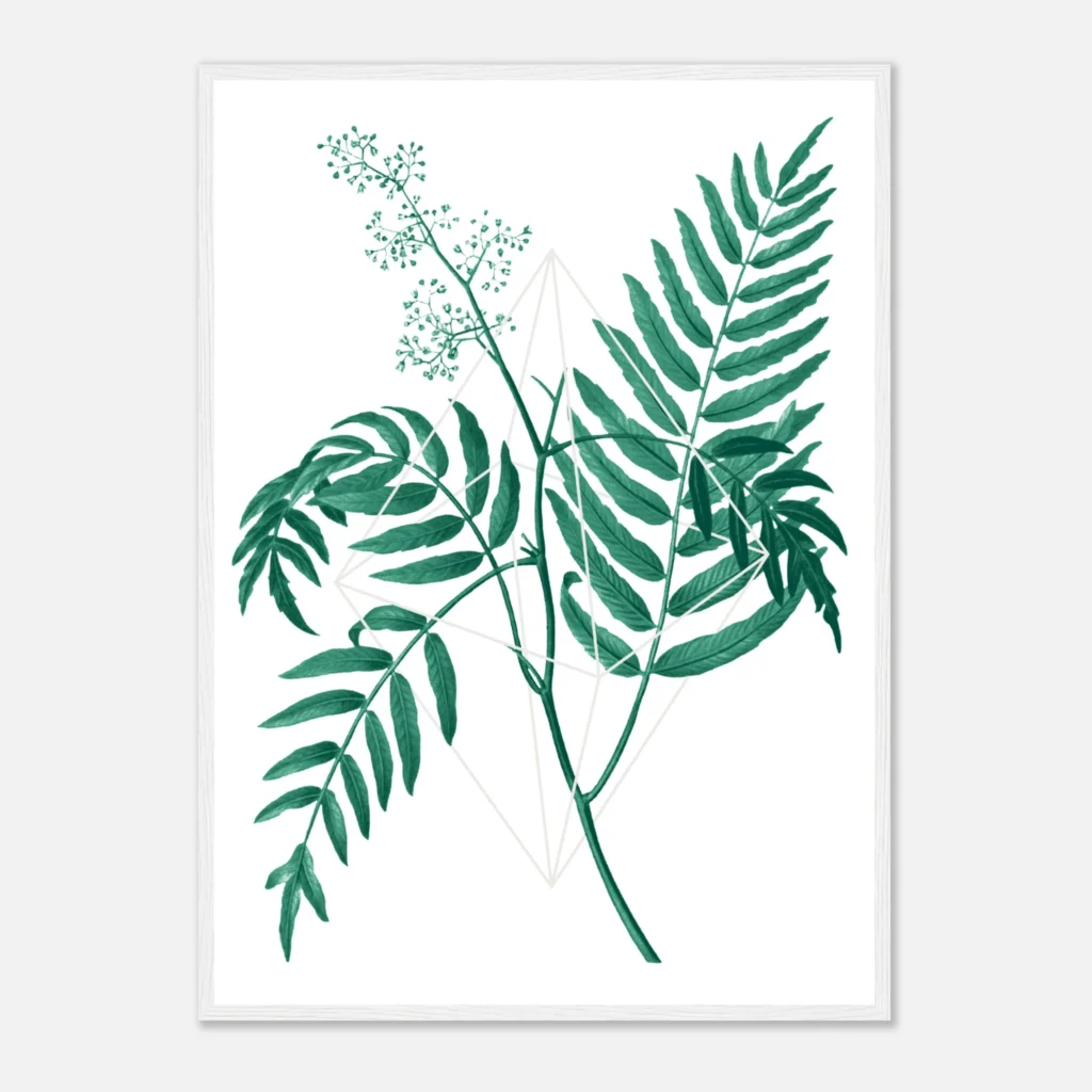 Floralies green R2 Art Print Framed