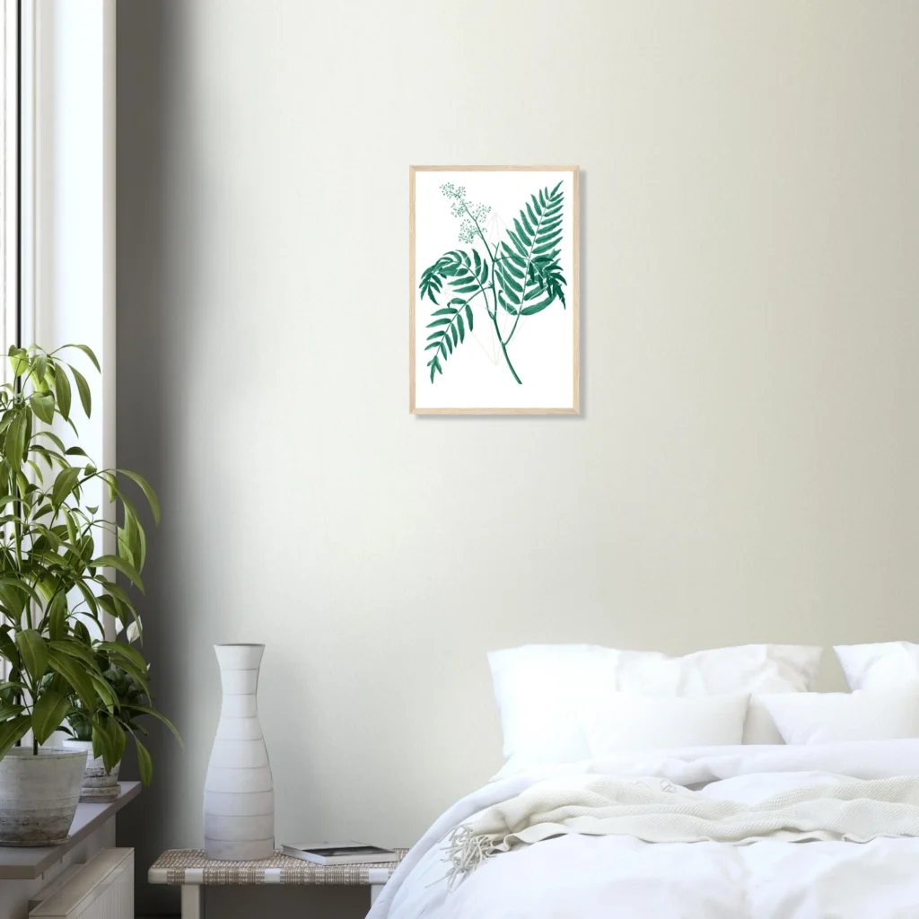 Floralies green R2 Art Print Framed