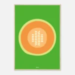 Tutti Frutti melon Art Print Framed